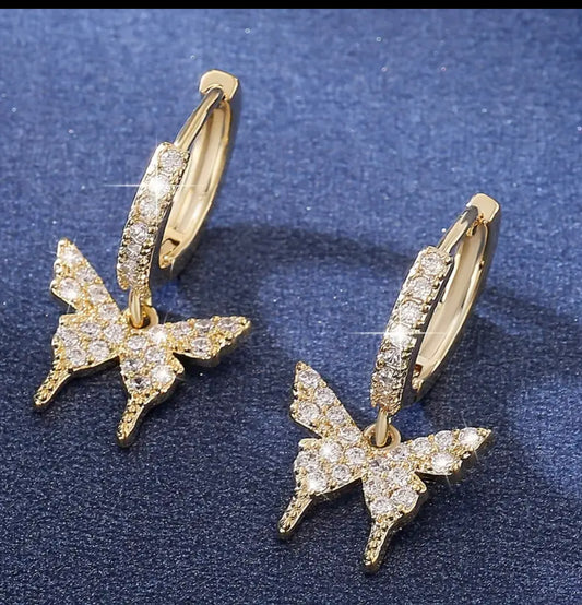 Butterfly earrings with (gold)