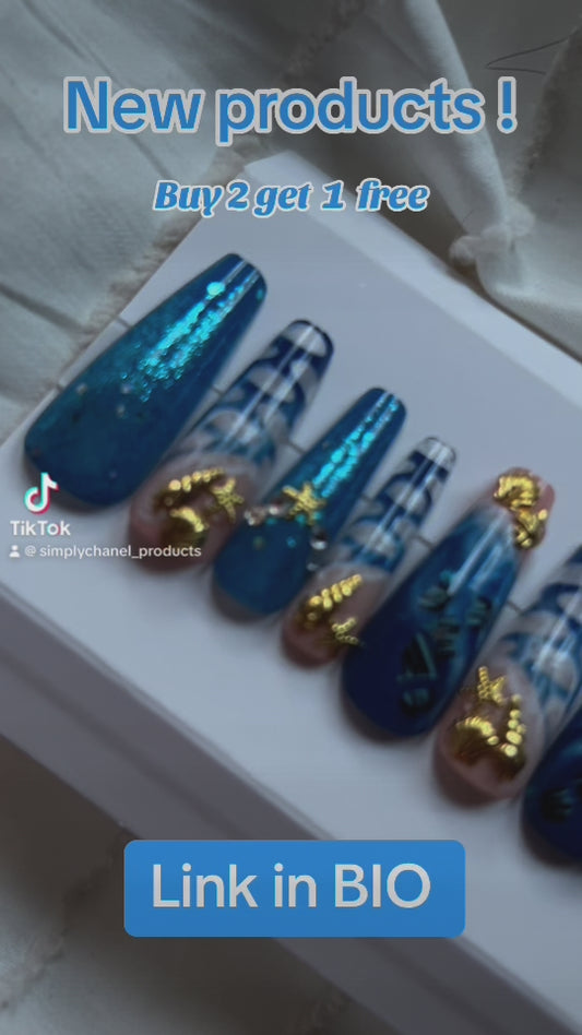 Blue Mermaid (artificial nail net!)